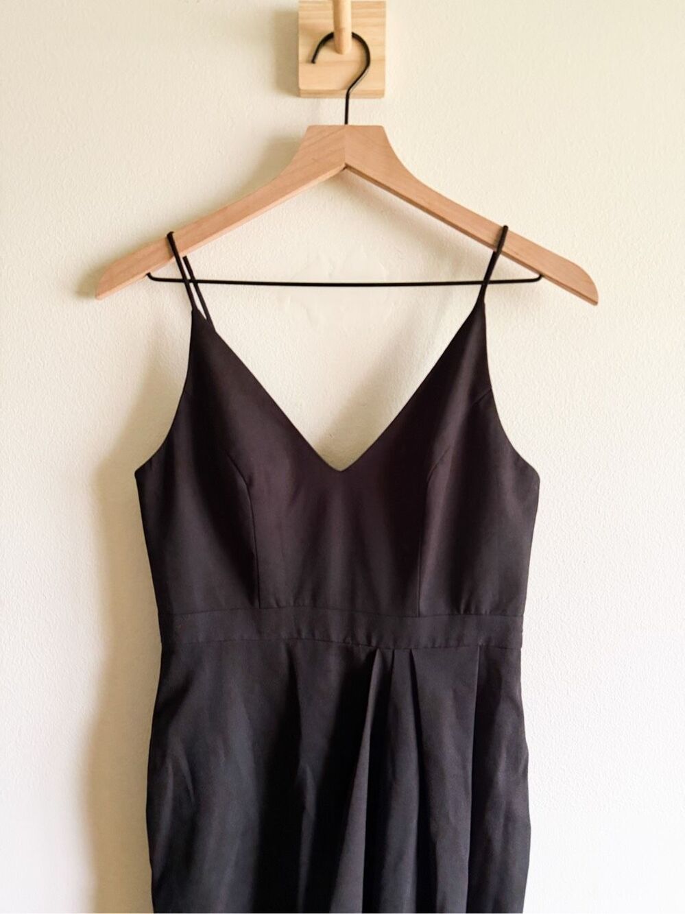 Anthropologie BHLDN Lyra V-Neck Faux Wrap Stretch Crepe Midi Dress Size 2 - Picture 4 of 7